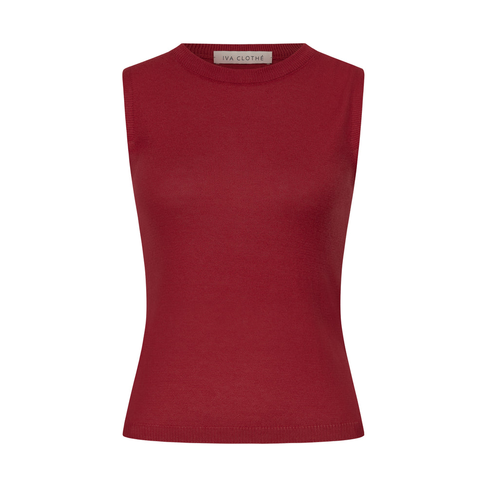 KNITTED TOP SOFT BASIC CORAL