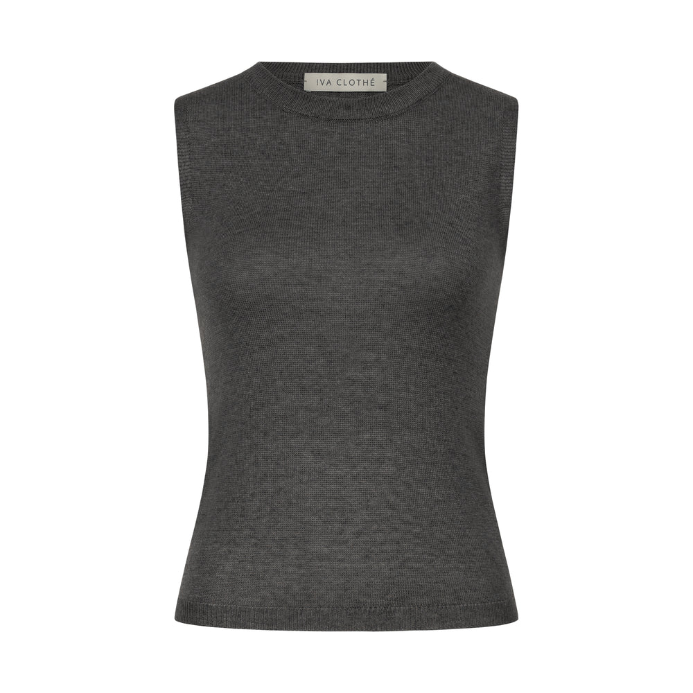 KNITTED TOP SOFT BASIC GRAPHITE