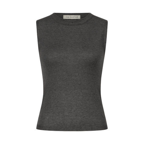 KNITTED TOP SOFT BASIC GRAPHITE