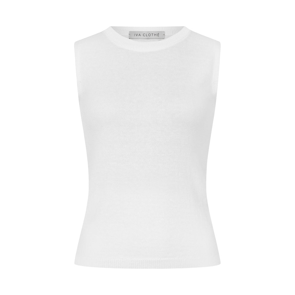 KNITTED TOP SOFT BASIC MILK