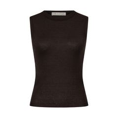 SOFT BASIC KNITTED TOP BITTER CHOCOLATE