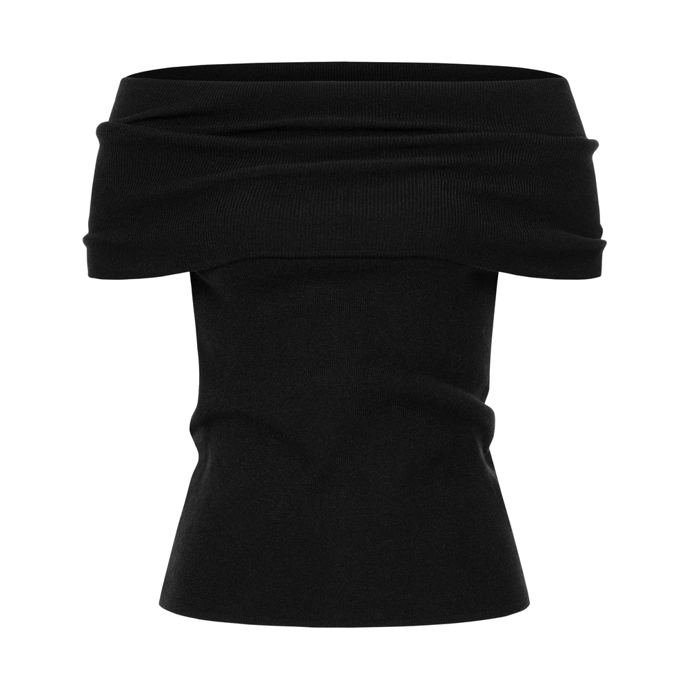 DRAPED GRACE KNITTED TOP BLACK