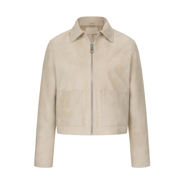 BEIGE NATURAL SUEDE JACKET
