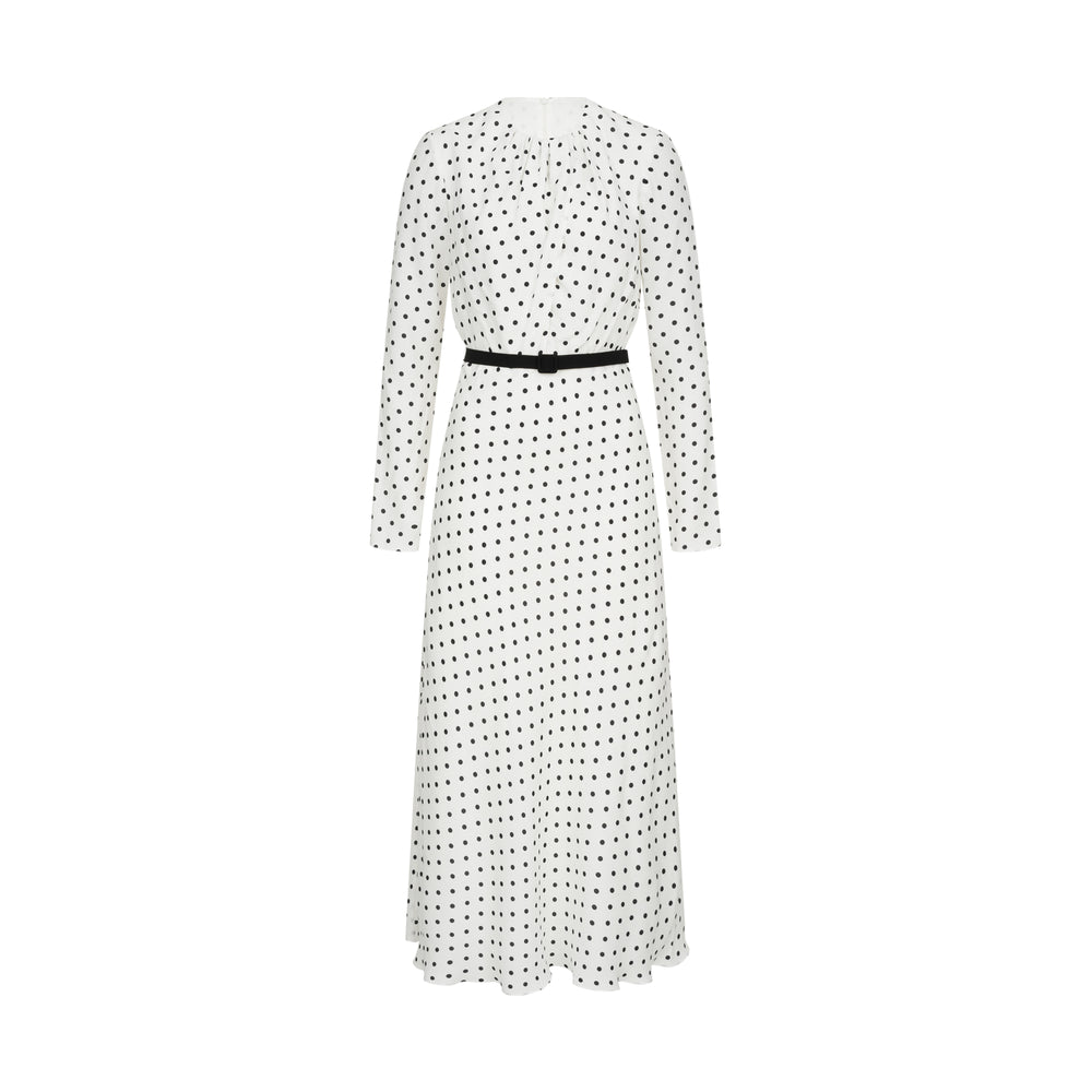 DRAPED PEAS DRESS