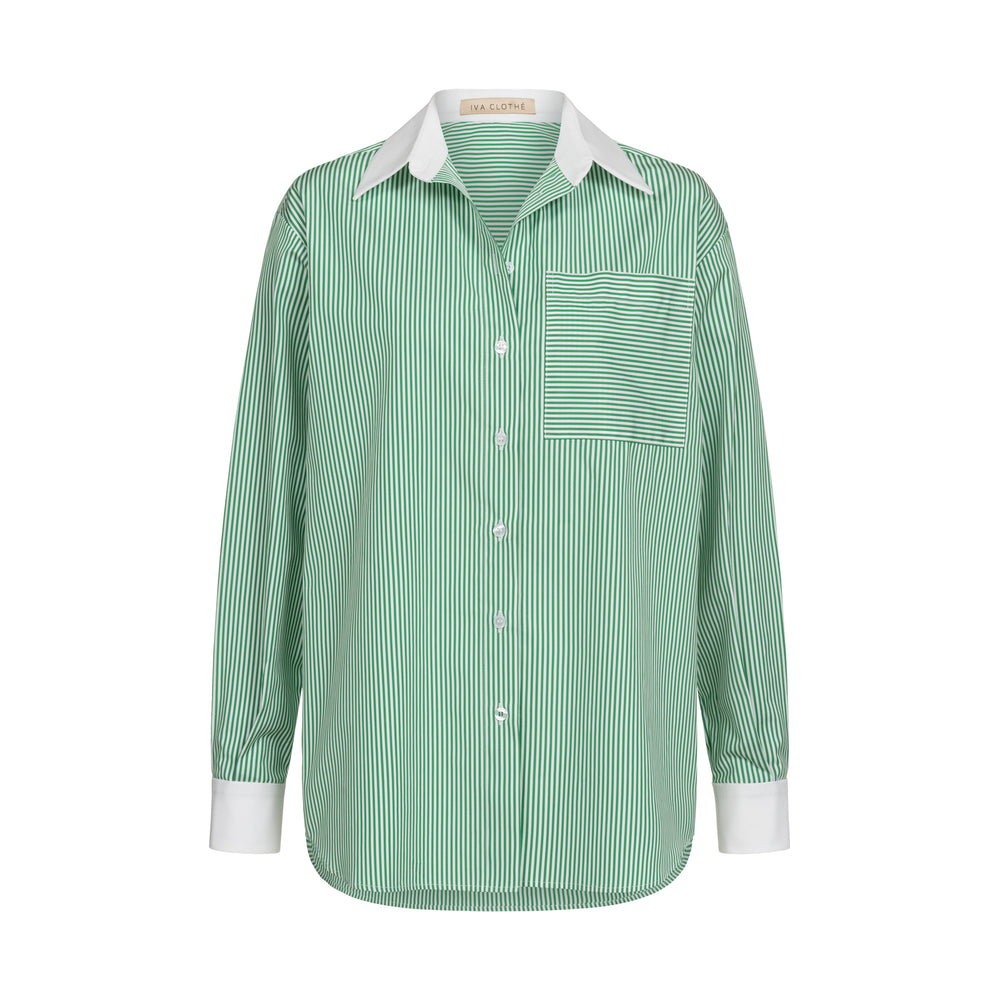 Green striped shirt