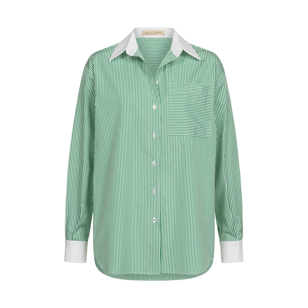 Green striped shirt