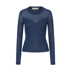 Лонгслів з v-вирізом blue denim