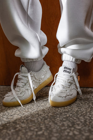 White jogger pants