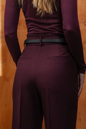 Burgundy flared pants