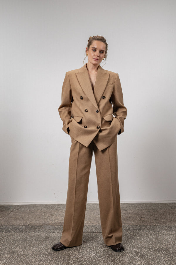 Camel cashmere trousers