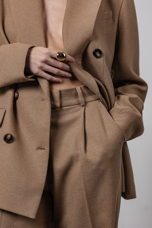 Camel cashmere trousers