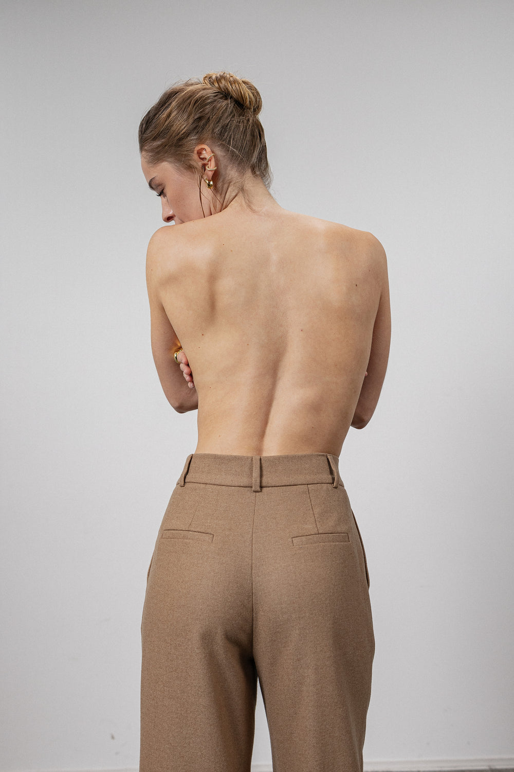 Camel cashmere trousers