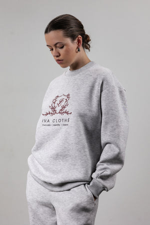Grey sweatpants with slits