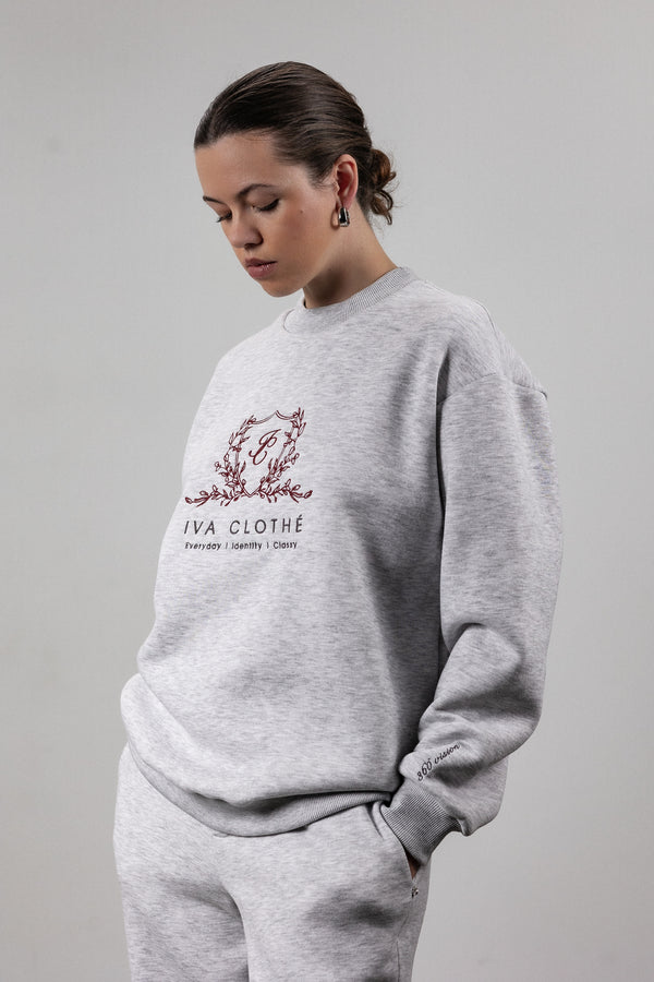 Grey sweatpants with slits
