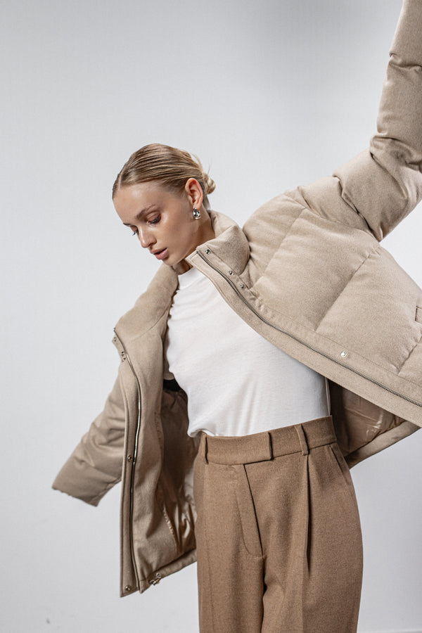 Cashmere down jacket