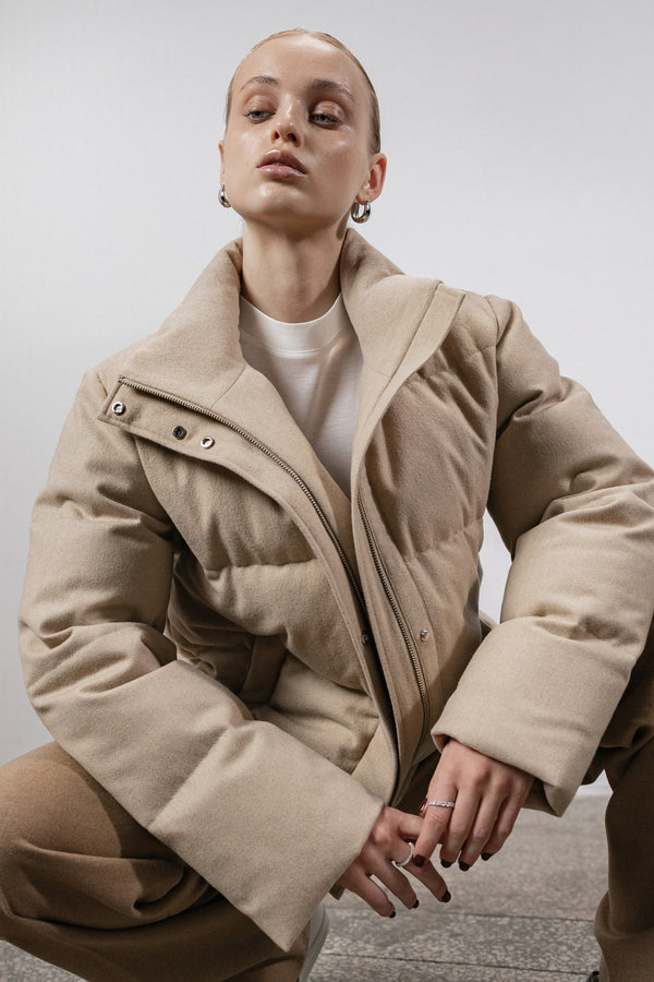 Cashmere down jacket