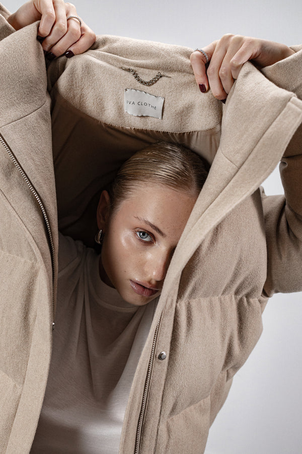 Cashmere down jacket