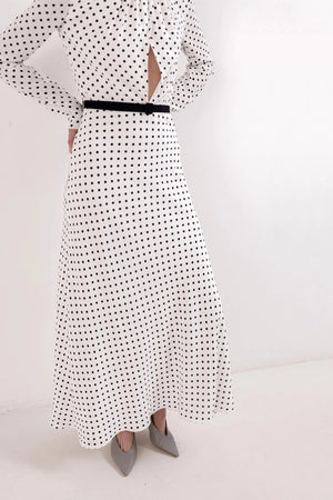 DRAPED PEAS DRESS