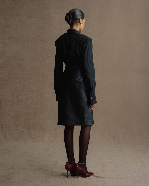 BLACK LEATHER SKIRT