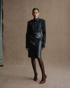 BLACK LEATHER SKIRT