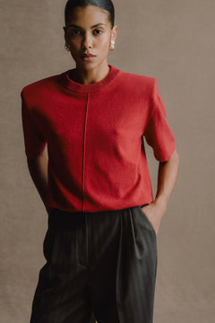 В’язана футболка Essentia Knit Бордо
