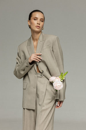 TAUPE MELANGE JACKET 