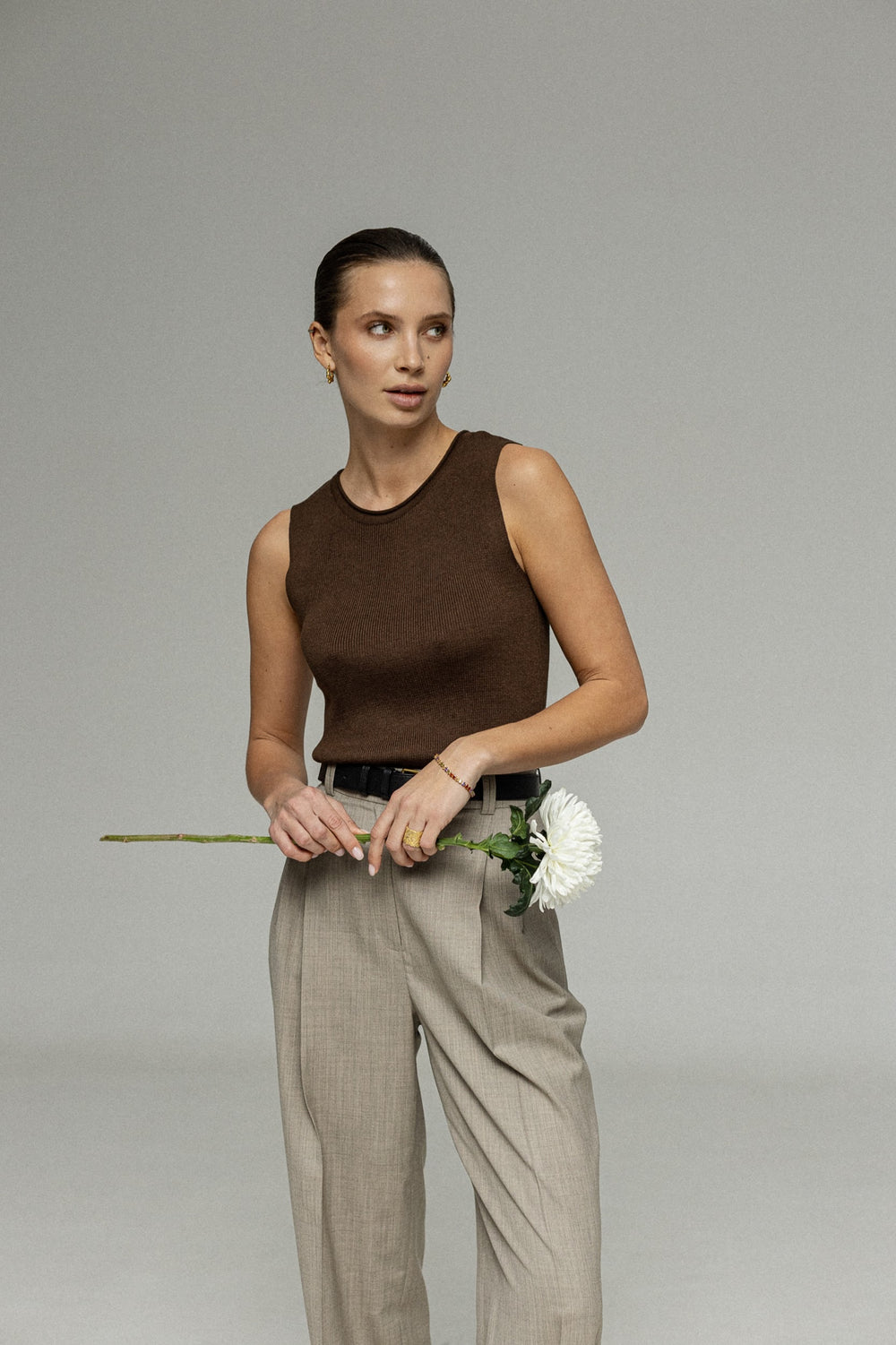 BASIC KNIT TOP brown 