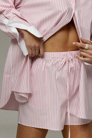 PINK STRIPED SHORTS