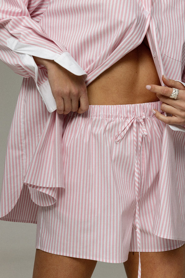 PINK STRIPED SHORTS
