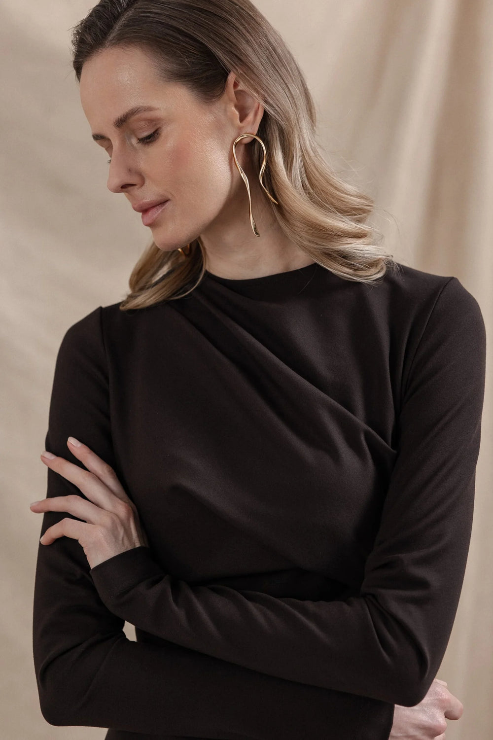 JERSEY DRESS WITH DRAPING