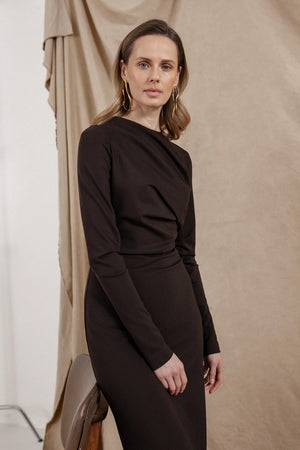 JERSEY DRESS WITH DRAPING
