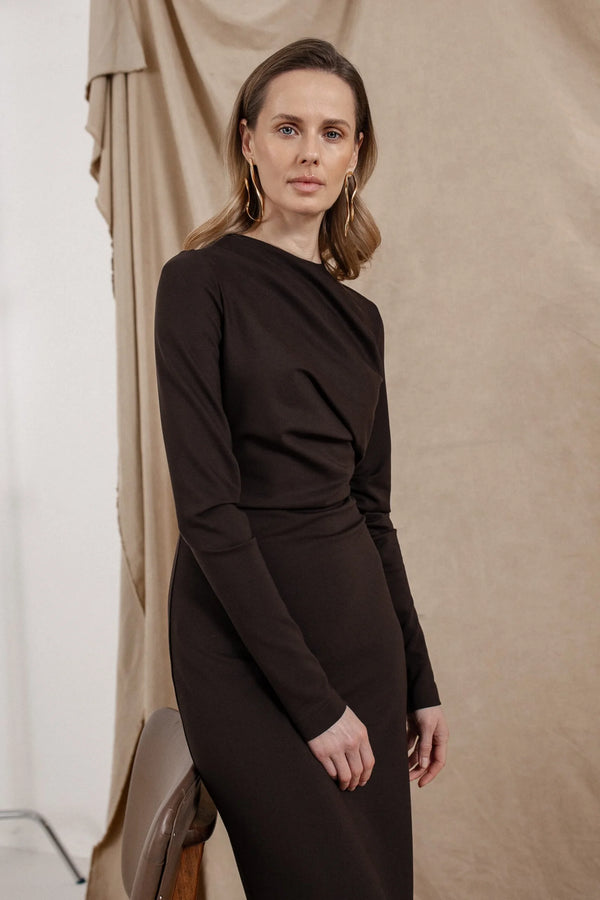 JERSEY DRESS WITH DRAPING