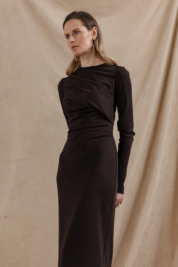 JERSEY DRESS WITH DRAPING