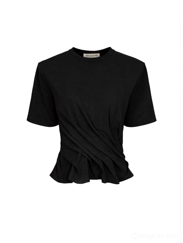 Футболка з Драпіруванням Чорна